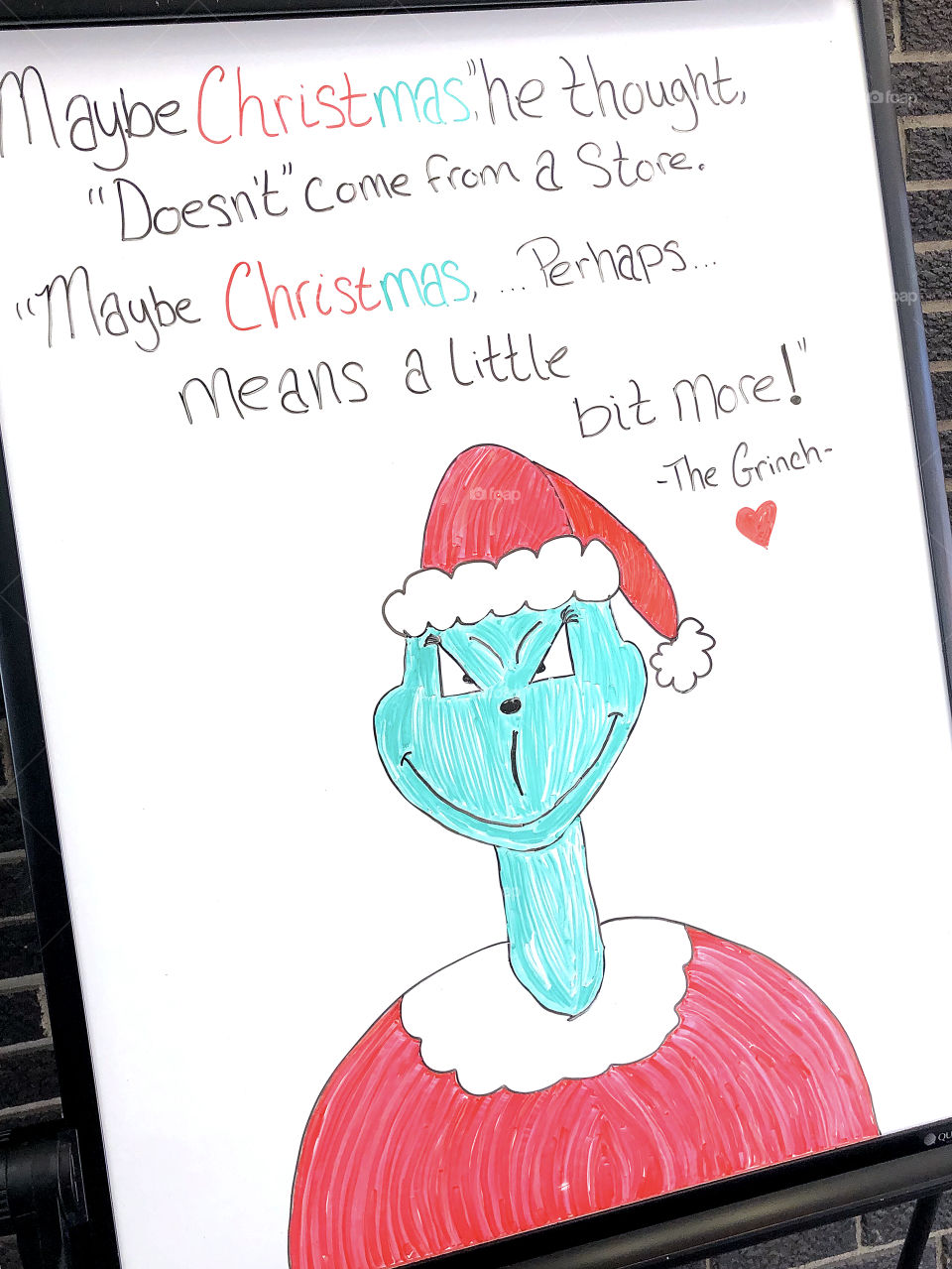 The Grinch...drawing on White Board 