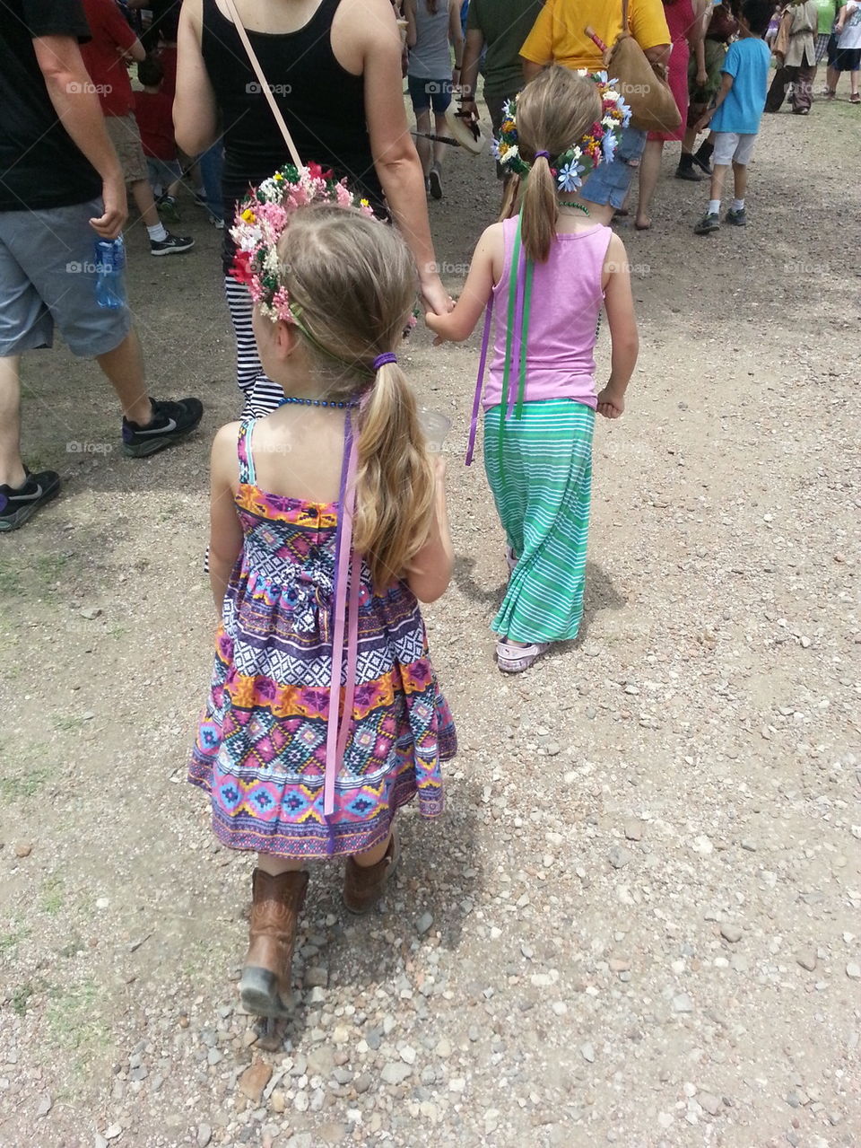 Ladies in waiting walking