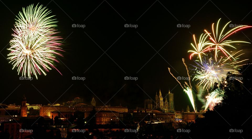 Firework display during night