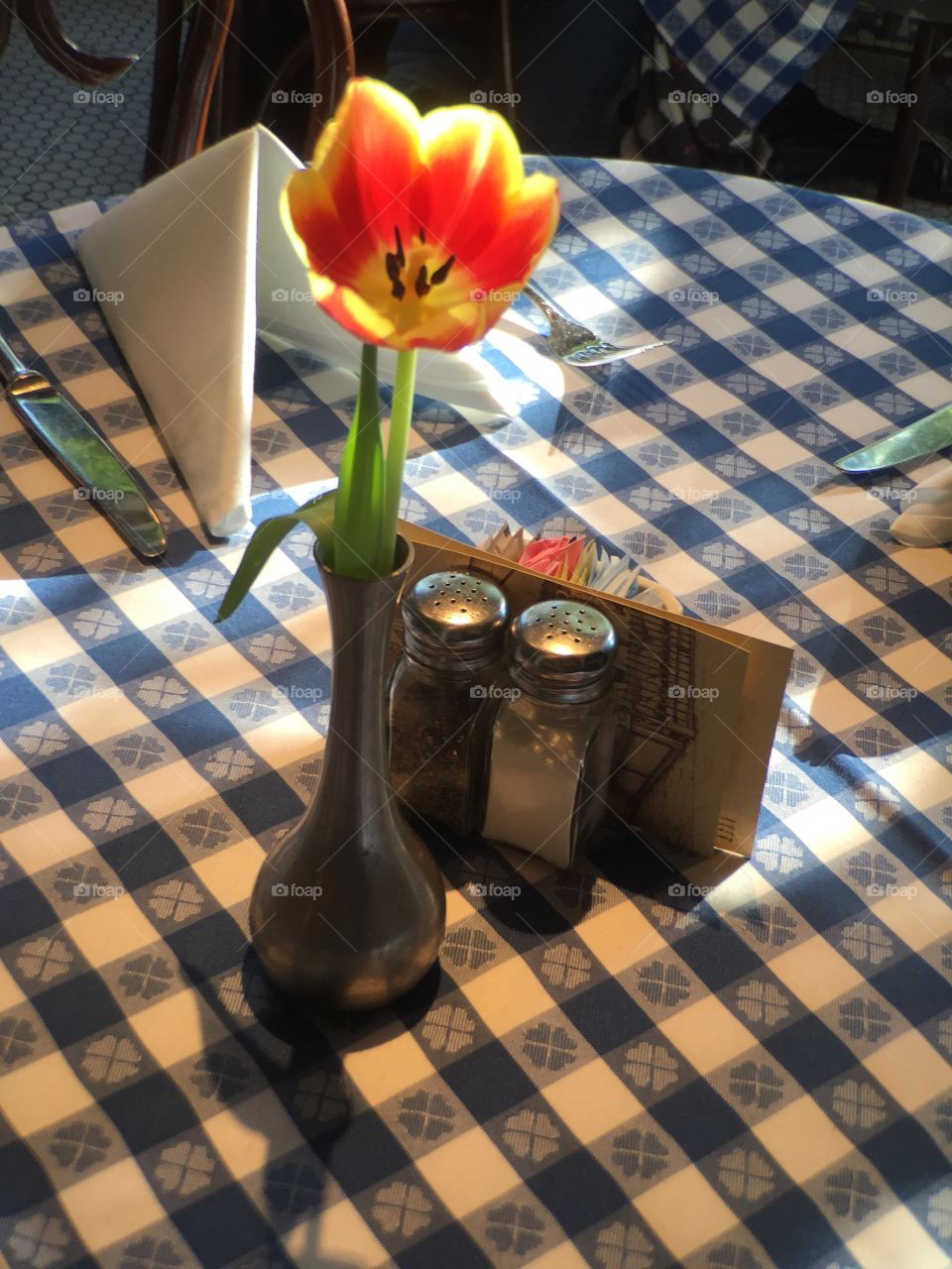 Tulip on the Table. Restaurant