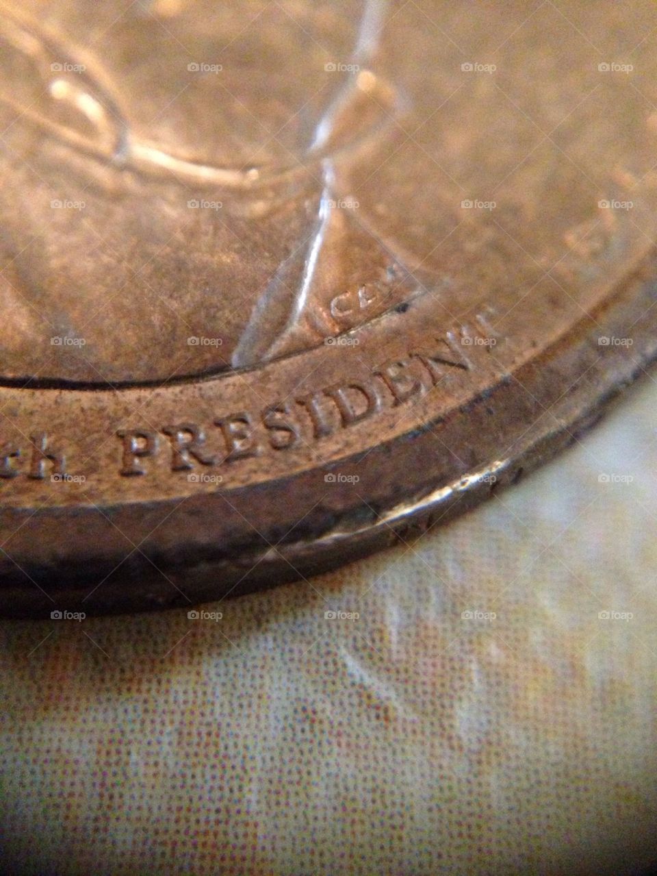 Macro shot of a coin