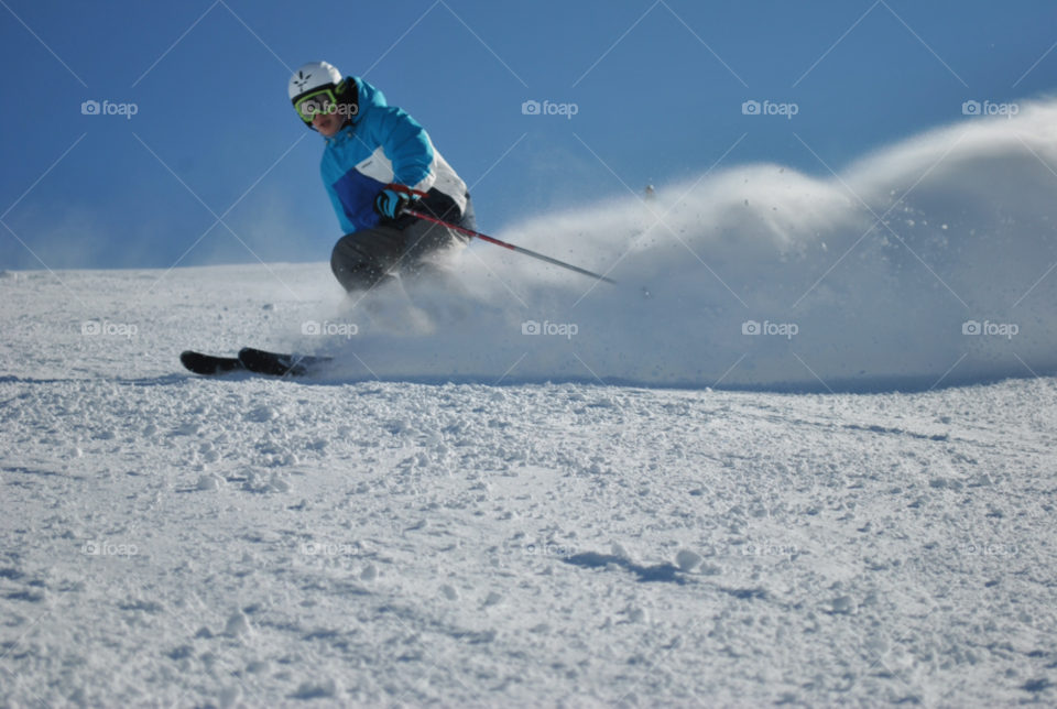 snow blue white ski by bennovic