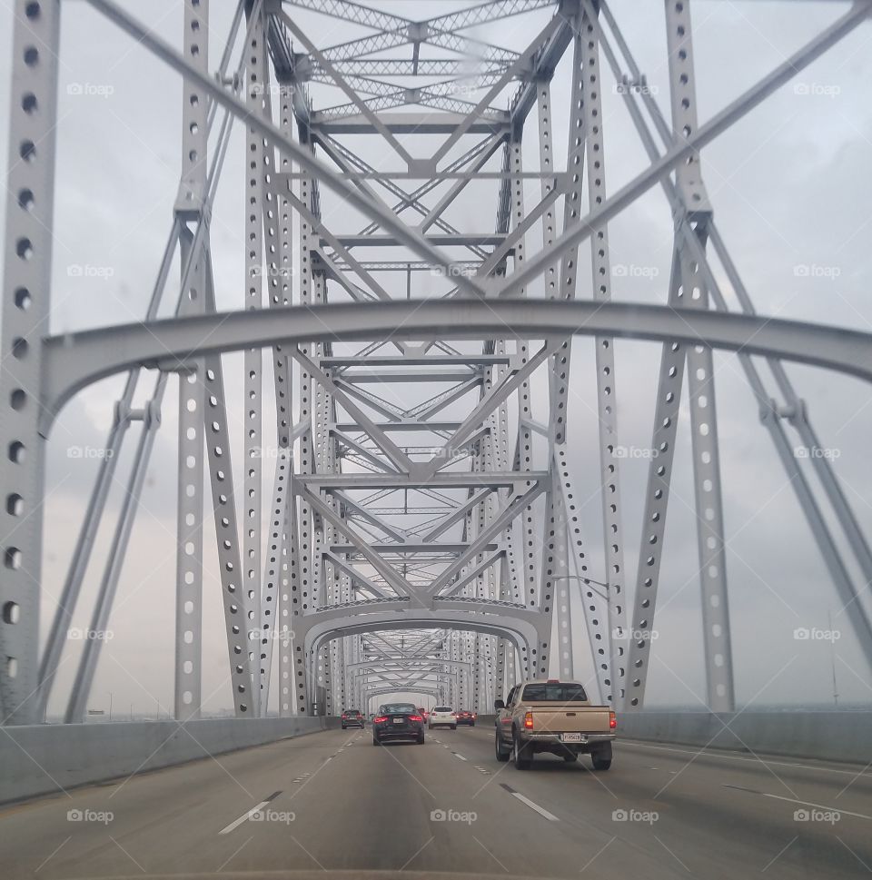 Going Over a Big Bridge on a Foggy day!