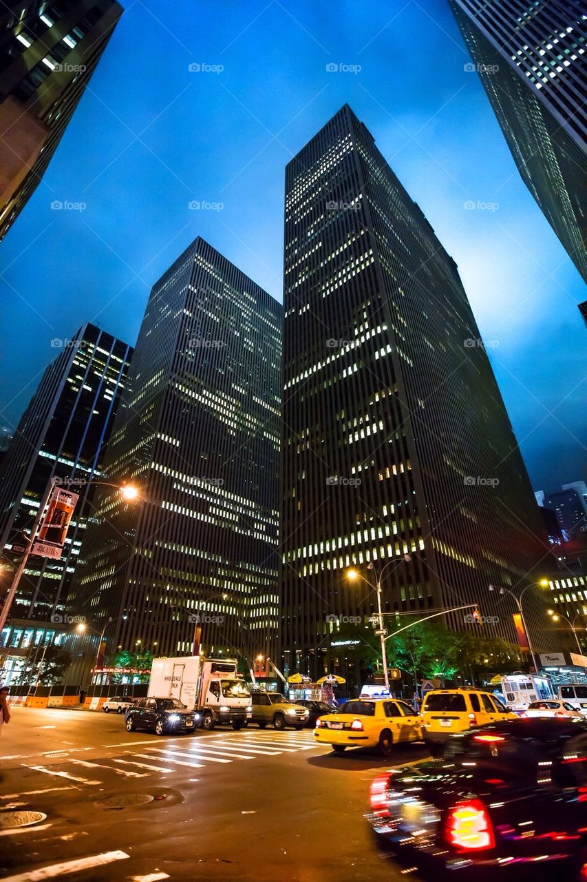 New York City street life at night