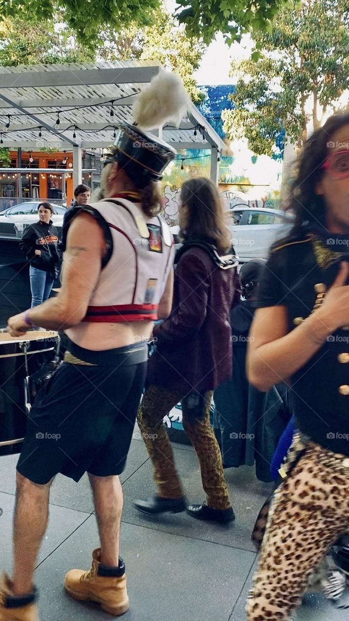 Playing music in costumes