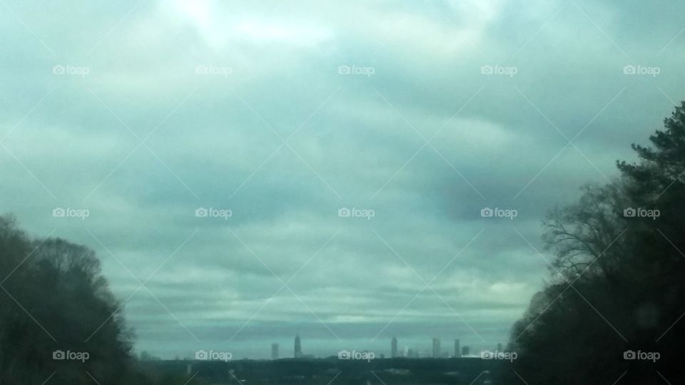 Cloudy Rainy Day Over Atlanta Georgia