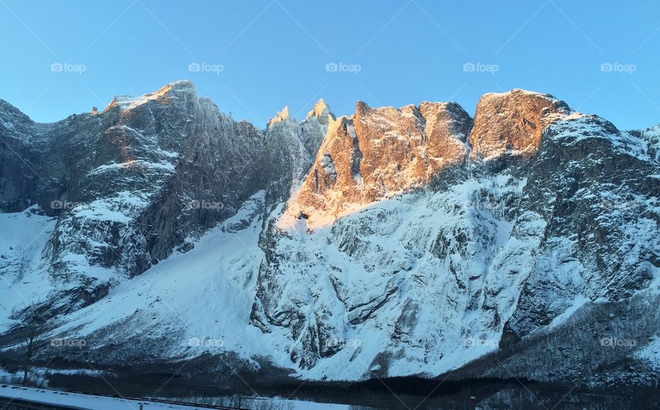 View of snowy mountains