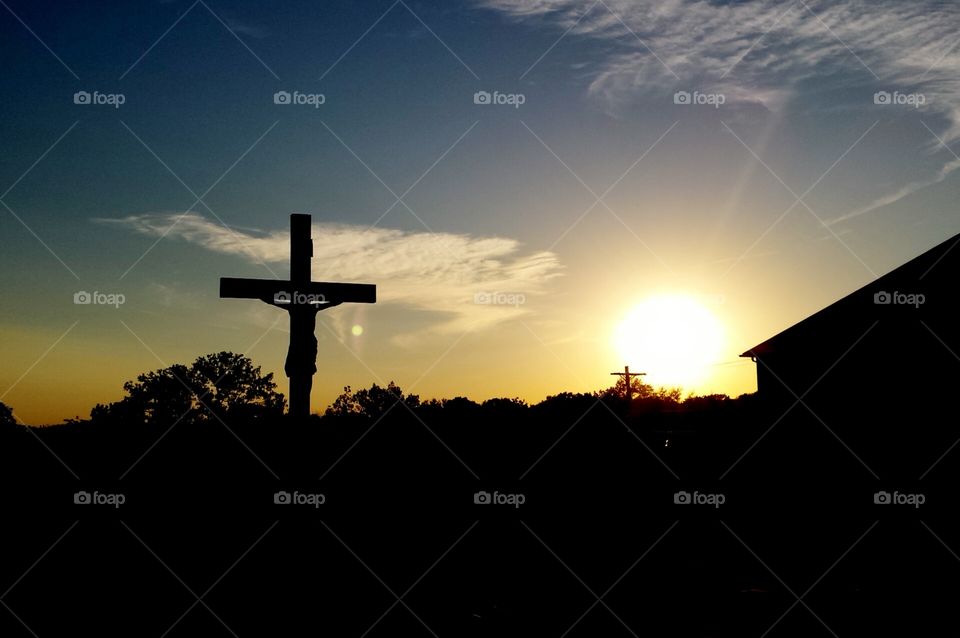 Crucifix at Sunset