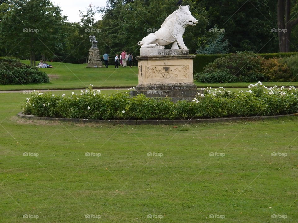 The beautifully landscaped grounds at Castle Howard near York England on a summer day