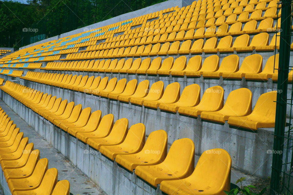 yellow seats at stadium