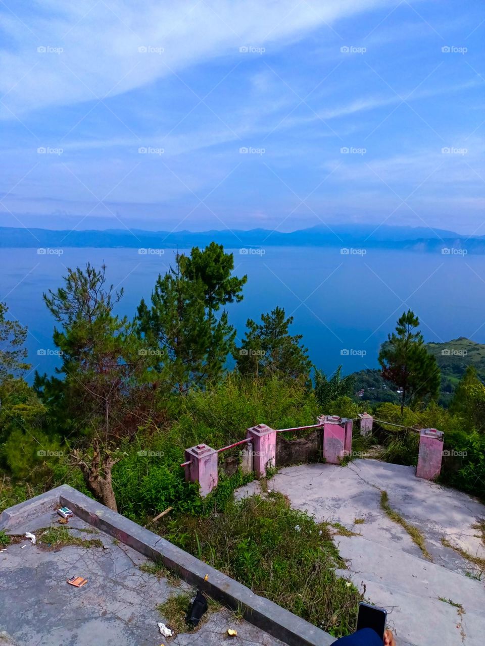 View of lake toba mountain valley from subdistric Muara. North sumatra, Indonesia