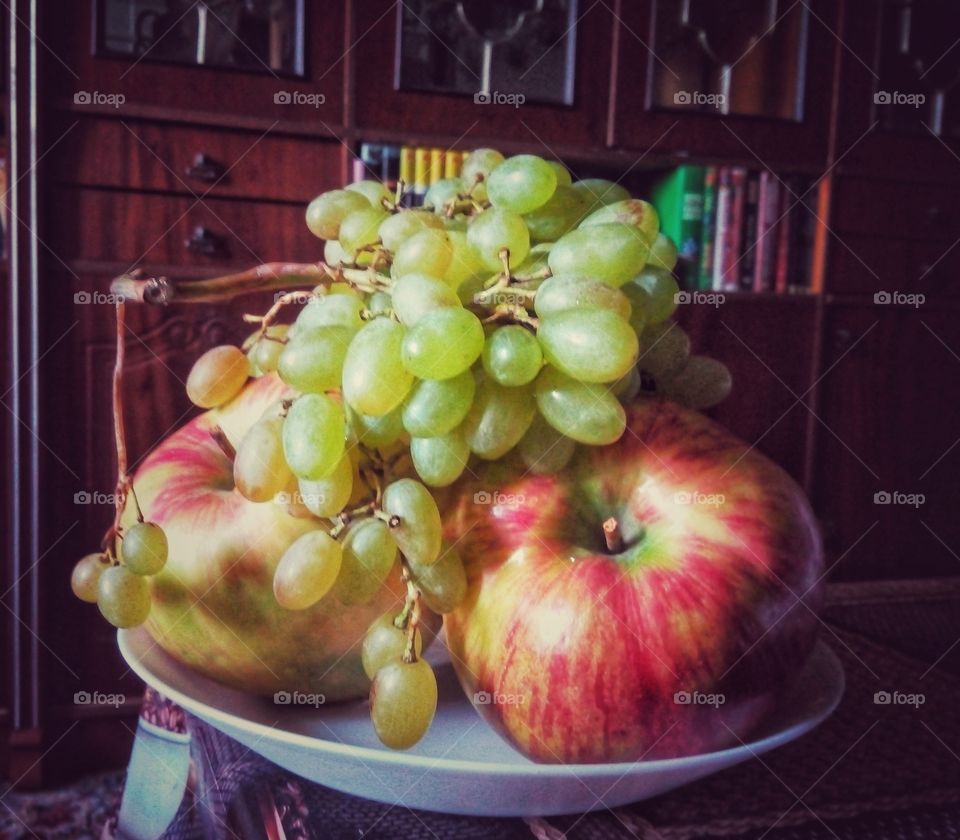 apples and grapes