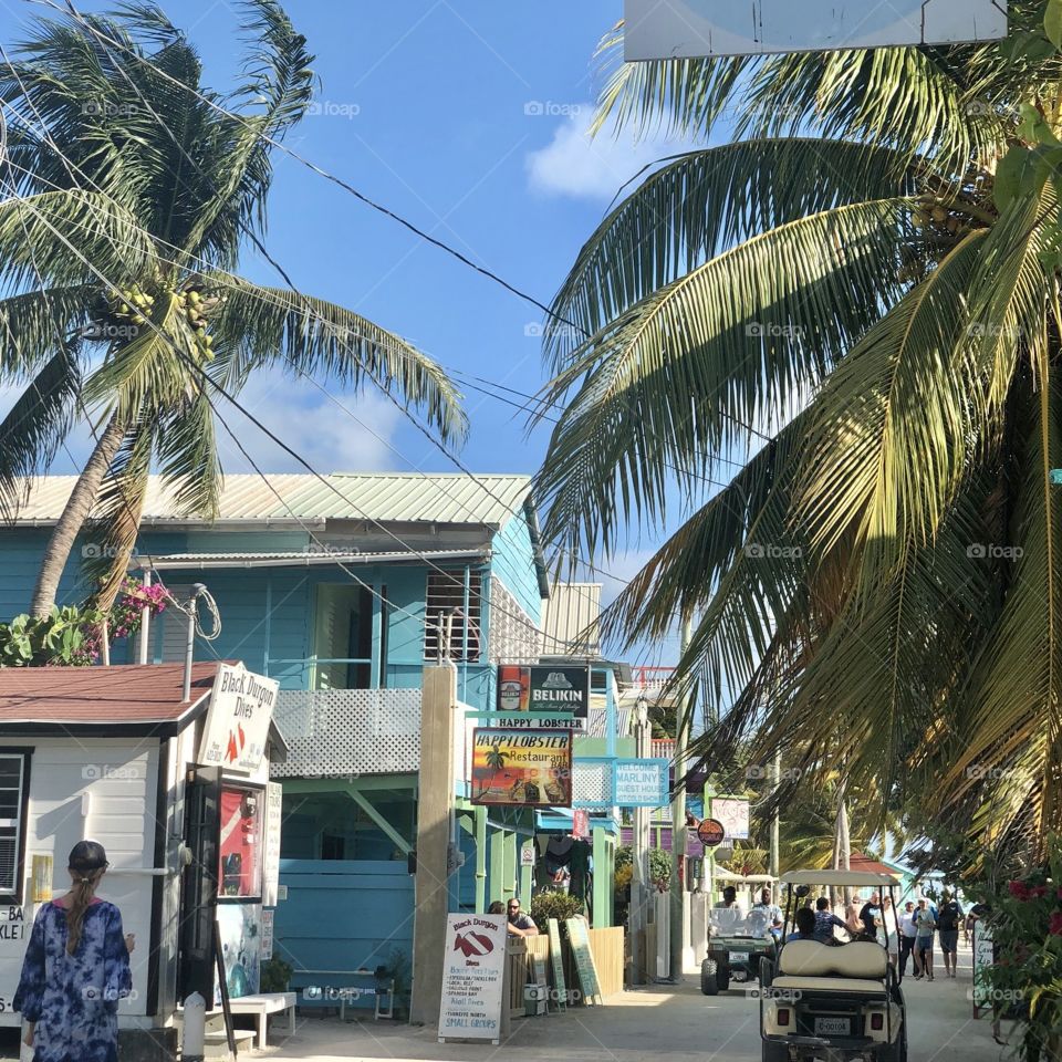 Simple island life on Caye Caulker island in Belize