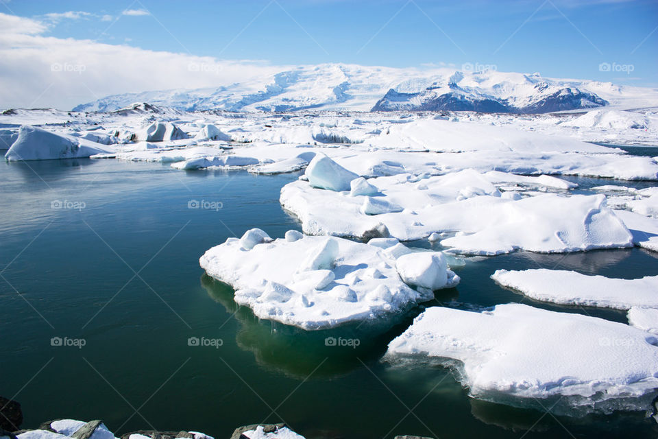 View of jokulsarlon lake