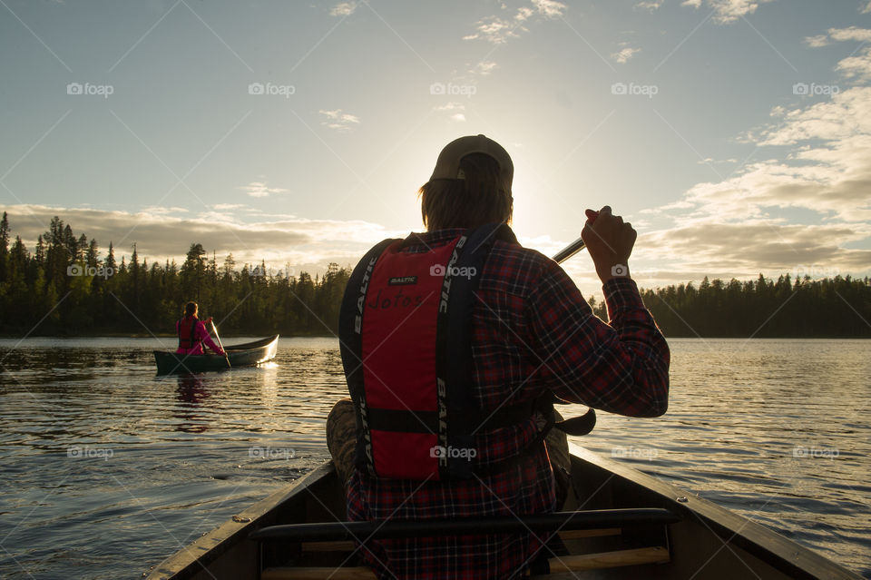 kayaking on the lake 