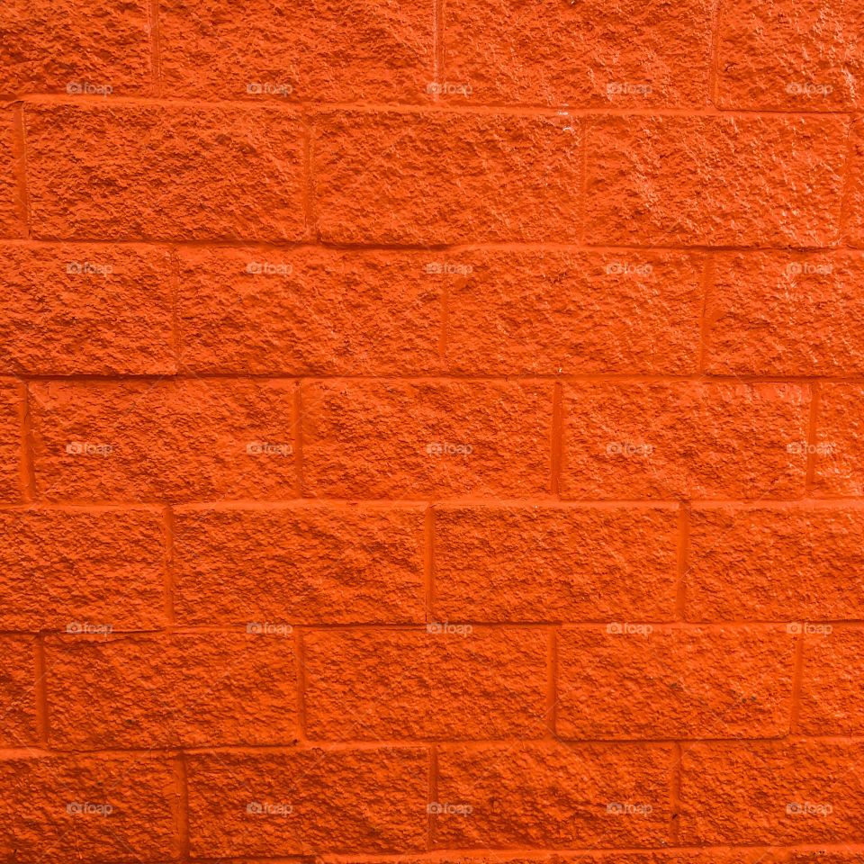 Orange painted bricks