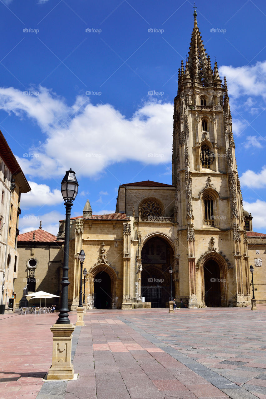 Cathedral of the Holy Saviour in the centre of the city of Oviedo, Asturias, Spain.