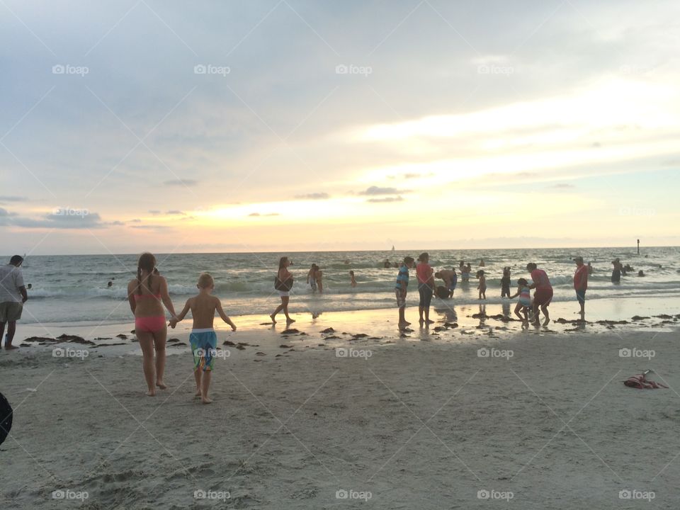 Siblings at the beach