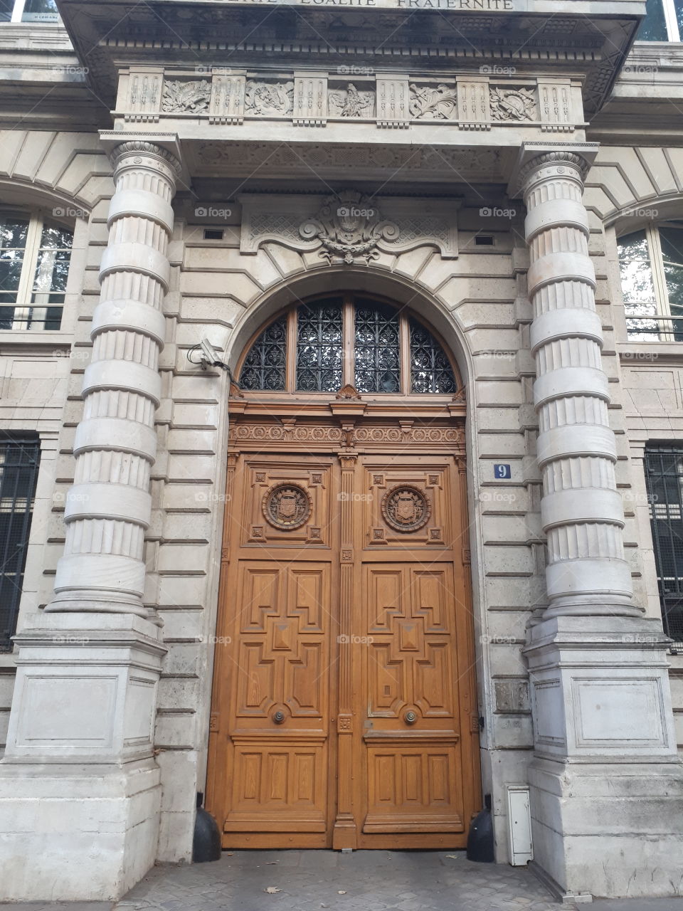 Big wooden entrance door