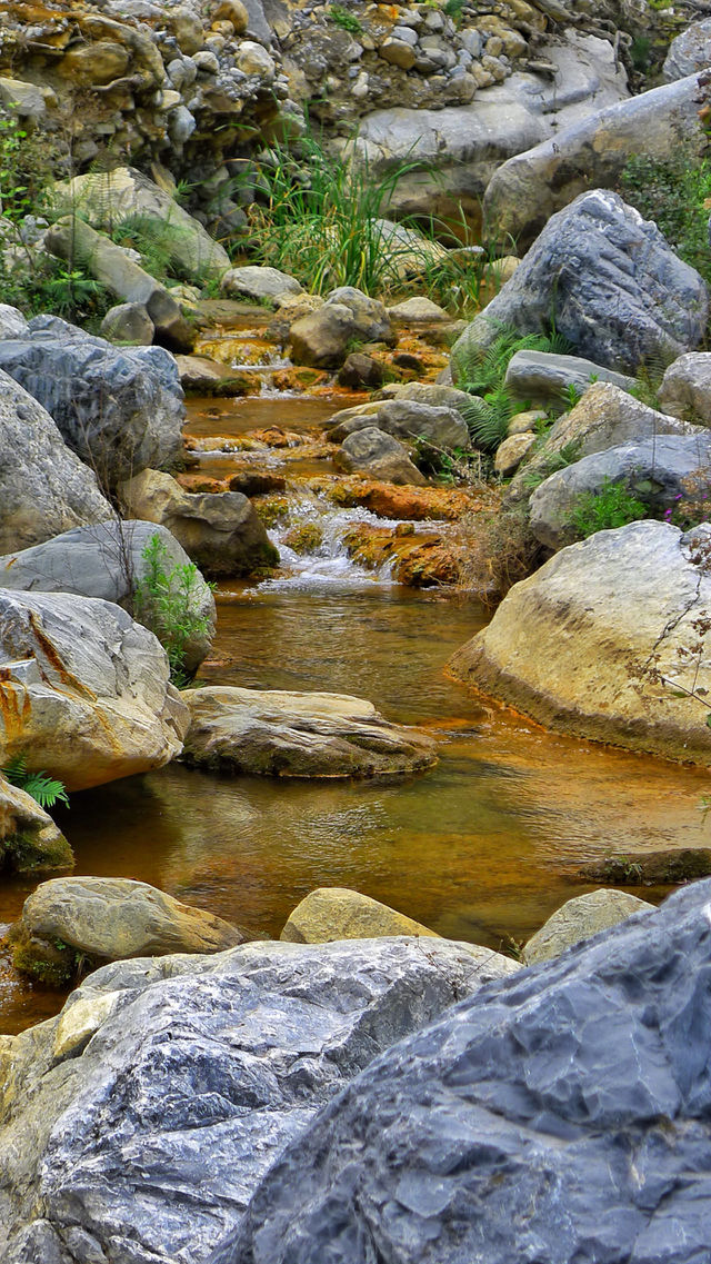 River water flowing downhill