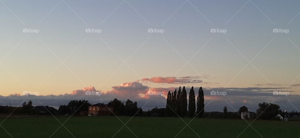 landscape with colourful clouds
