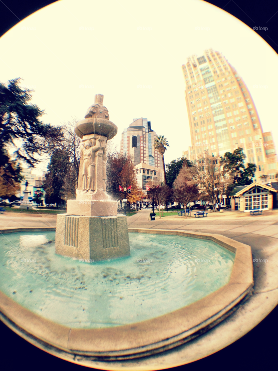 water fountain california fisheye by gene916