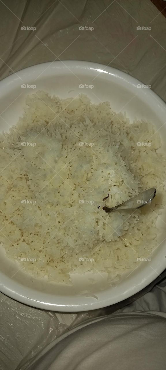 boiled white rice