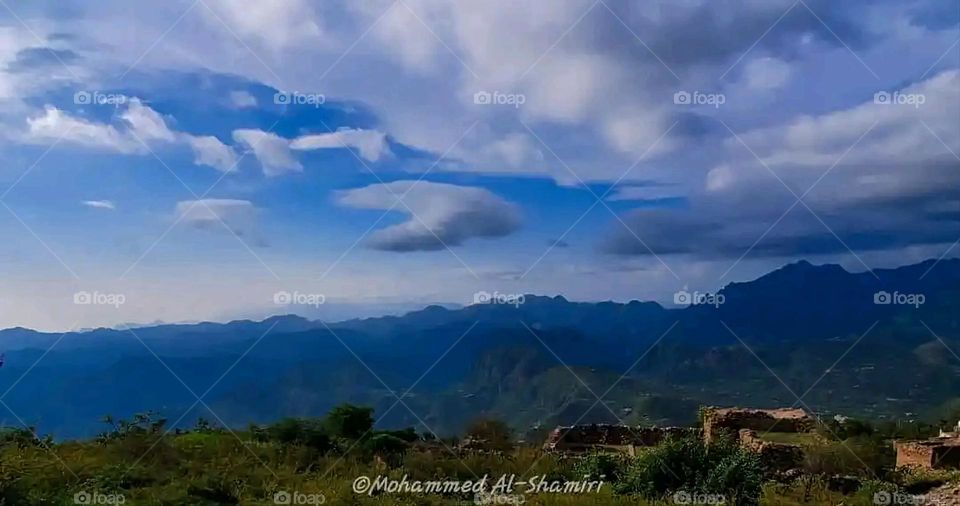 Glory be to God, the magnificent and picturesque view and the natural green trees are a view that is nothing more wonderful than it