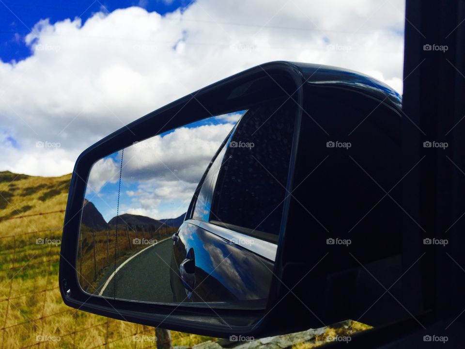 Car. View in mirror 