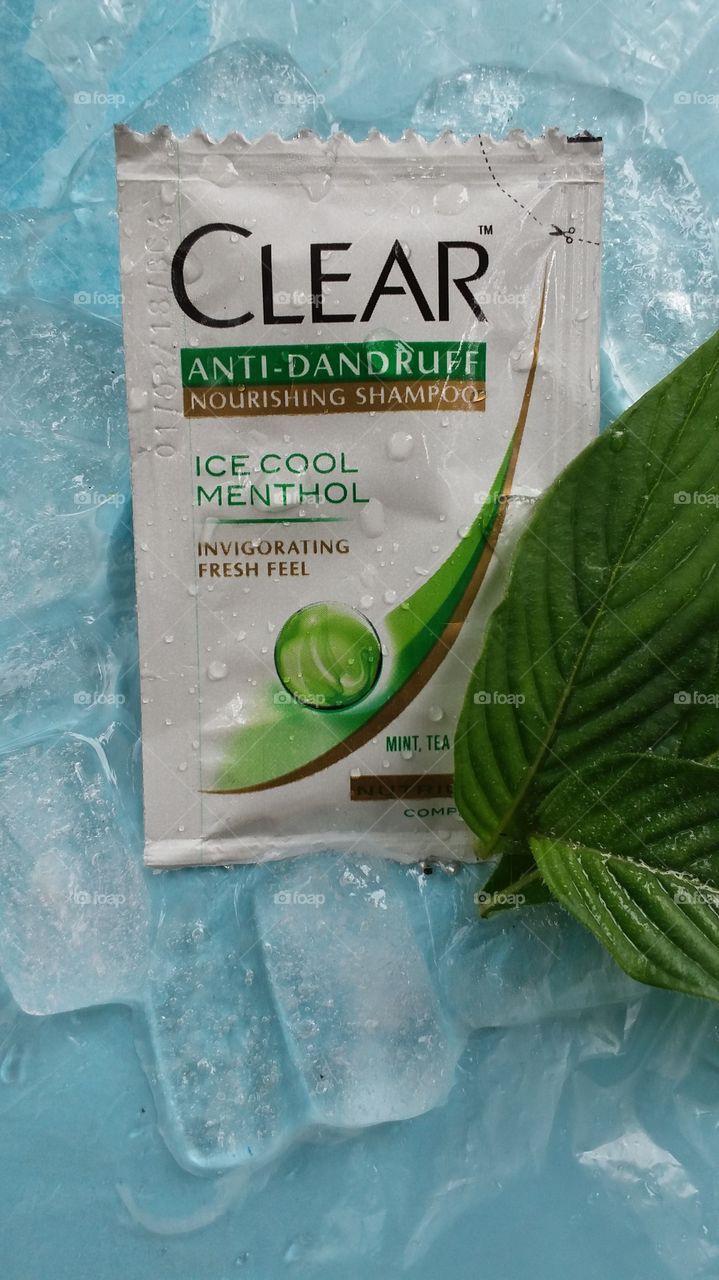 clear shampoo packet