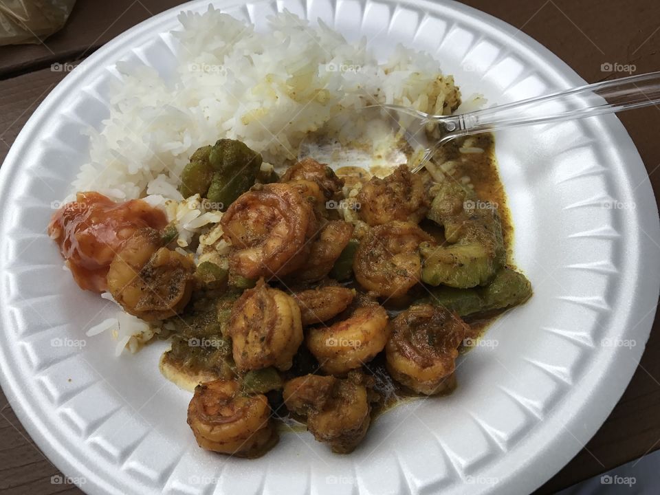 Curry shrimp and bitter melon 