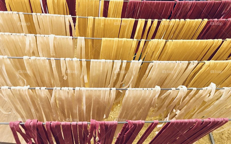 Homemade pasta patuchini drying 