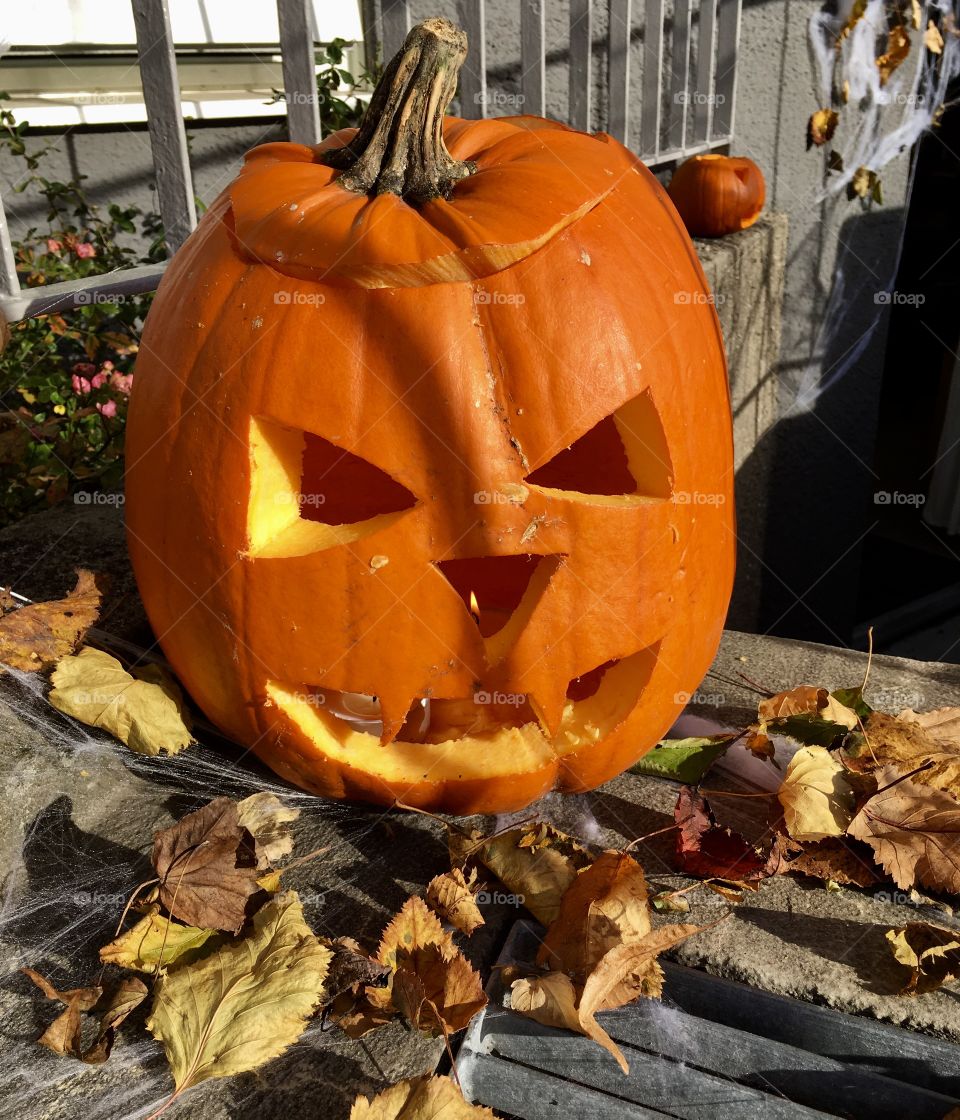 Close-up of jack o' lantern