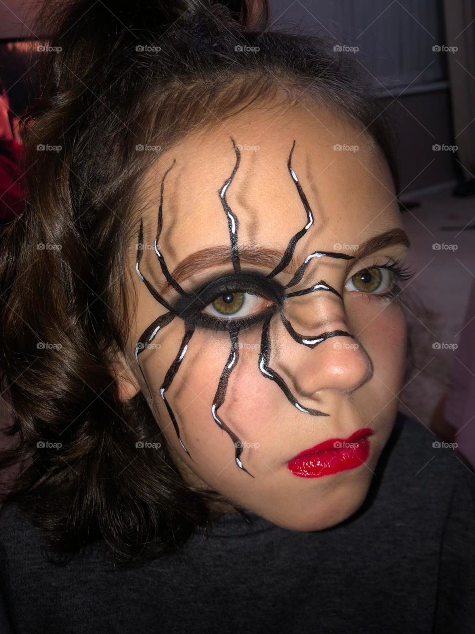 Halloween art face paint ‘ spider face 