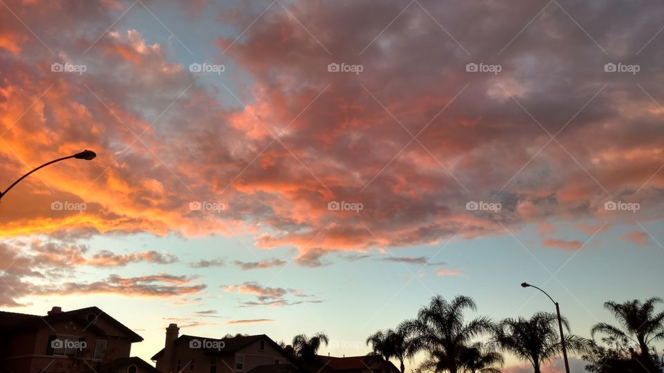 Beautiful winter sunset Riverside CA