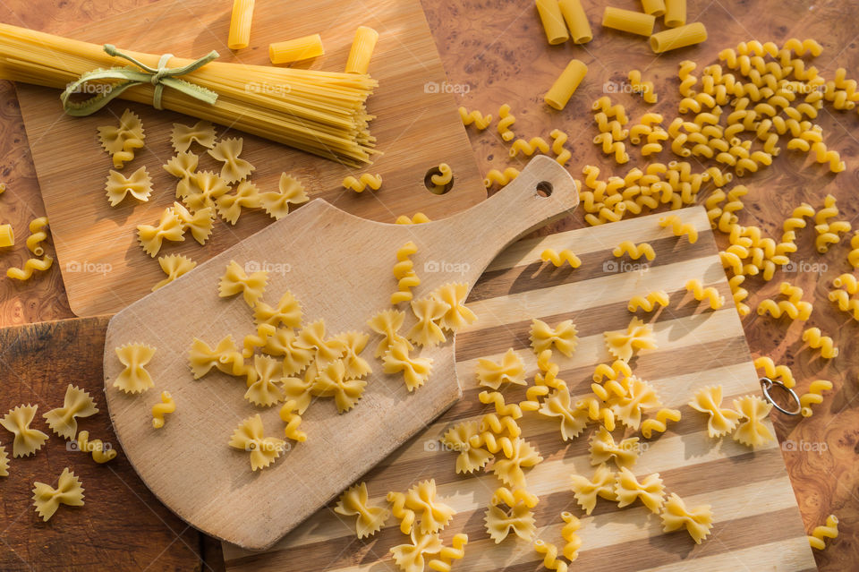 Different types of pasta
