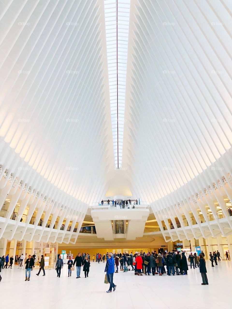 The morning commute inside the Oculus in New York City, NY. 