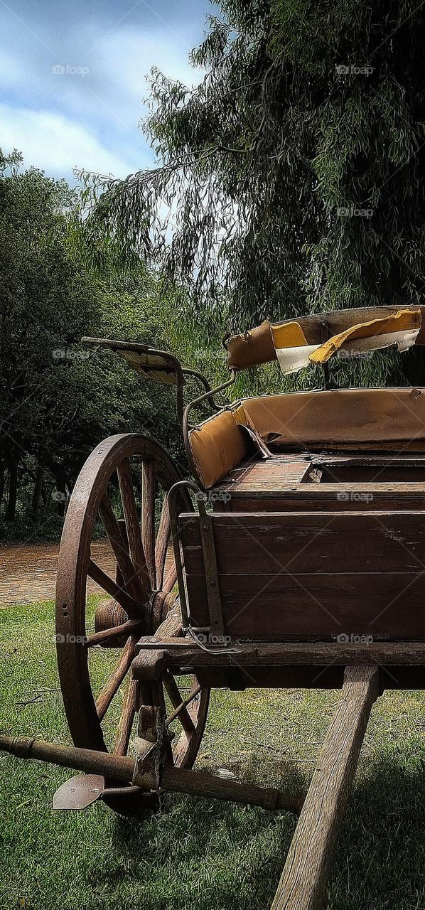 wood and metal carriage