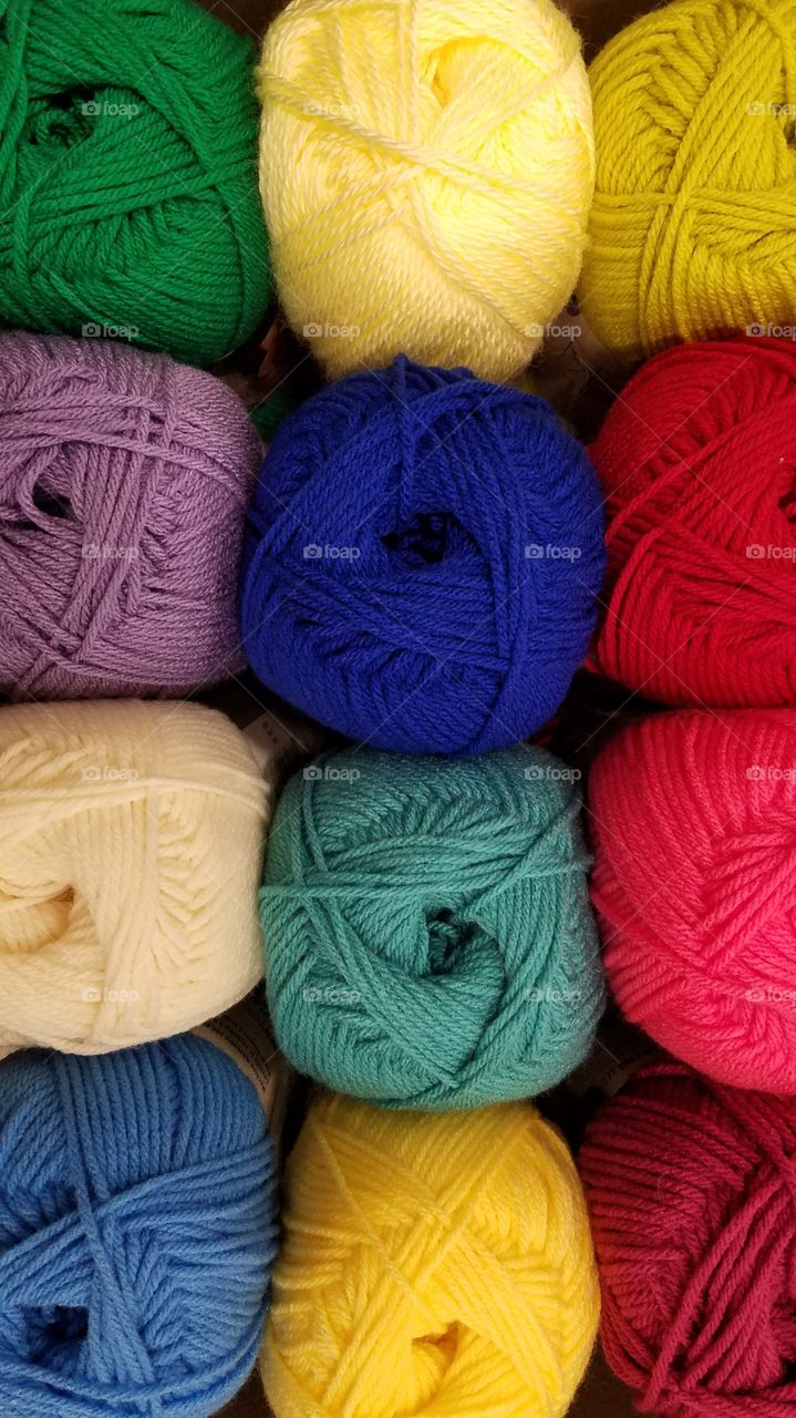 Full frame of wool balls
