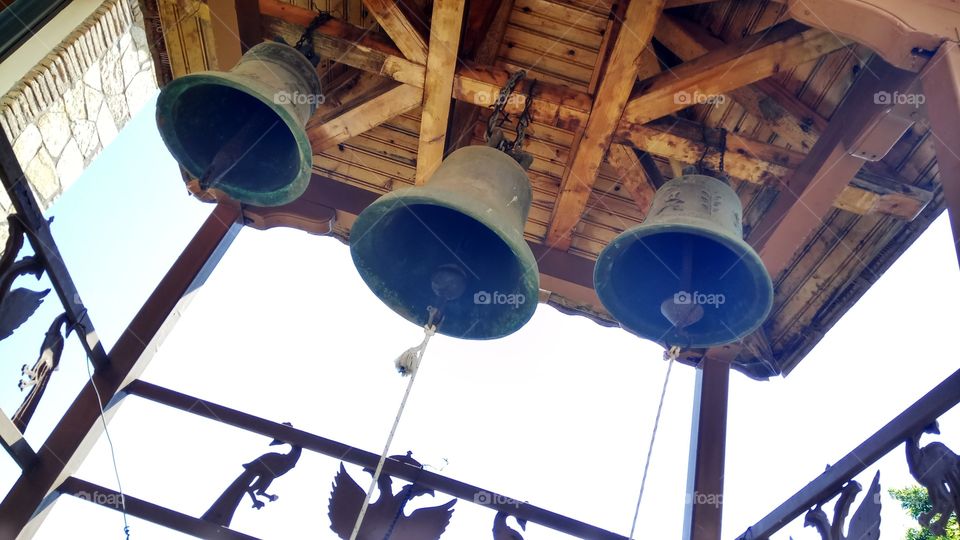 Three bells await to be ringed in St Vlasios Greece