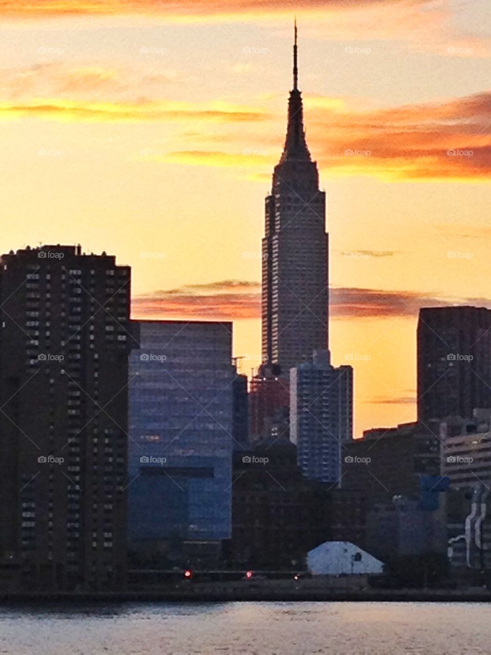 Orange sunset of New York . Orange sunset of New York 