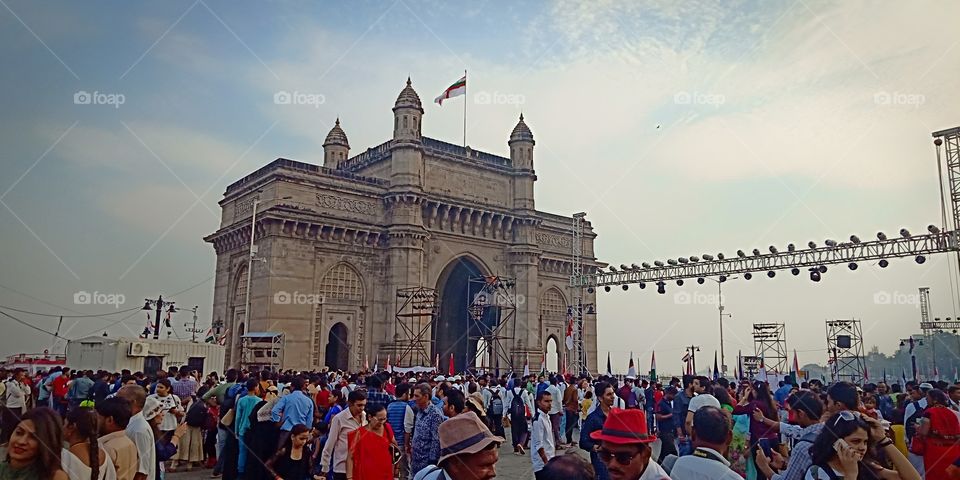 #Gateway of India #crowd #people #navy day