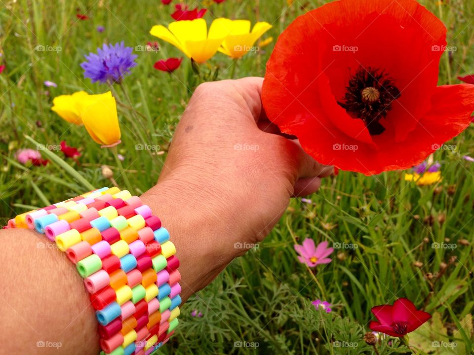 Homemade colorful bracelet