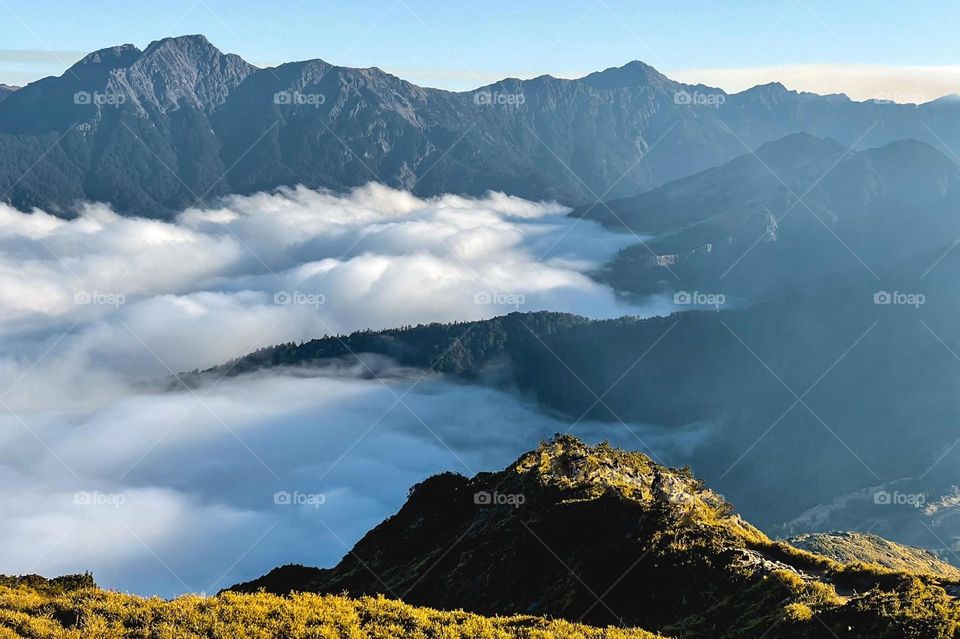 Beautiful mountain and sea of clouds scenery