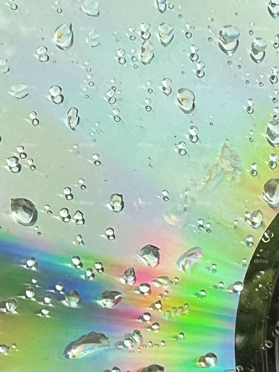 Rain droplets on a disc