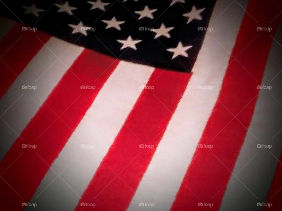 Vignette Close-up of American Flag