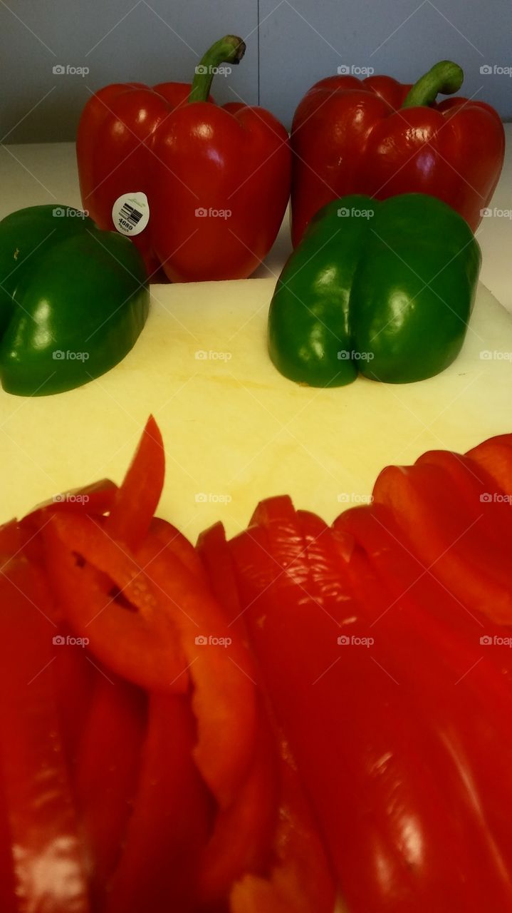red and green peppers