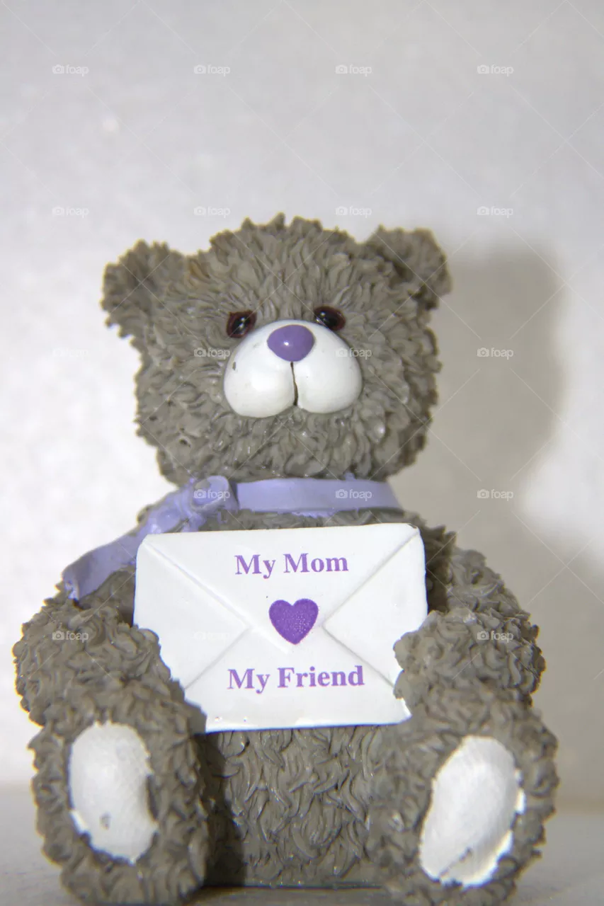 My Mom My Friend Bear Holding an Envelope