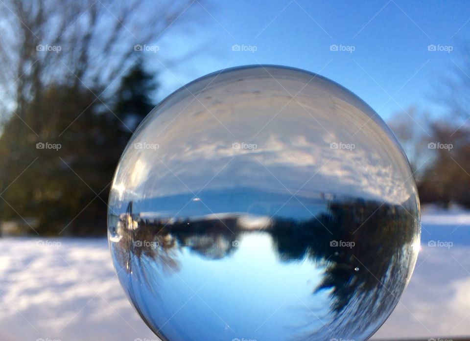 A snowy globe