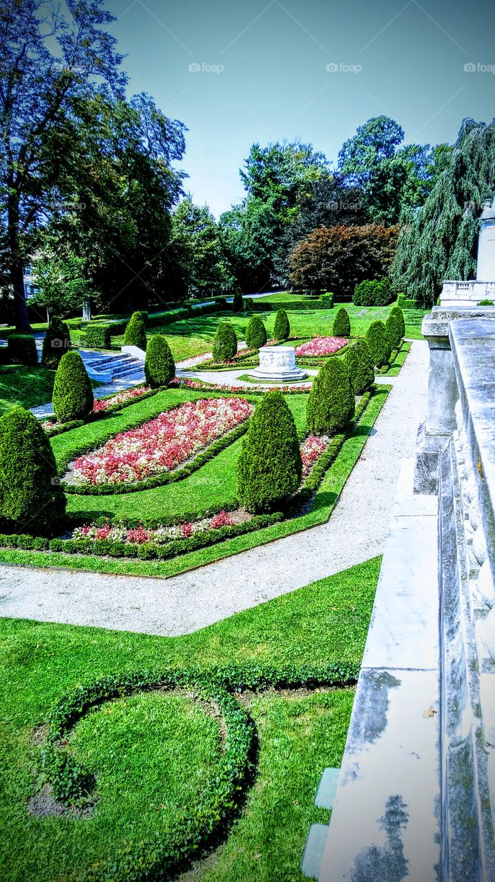 Garden at the Breakers in Newport